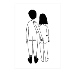 Affiche A3 Couple Nu Dos - 29,7 X 42 Cm-Helen B Clearance