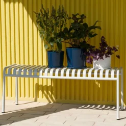 Banc Palissade En Acier Poudre - Gris Ciel-Hay Online