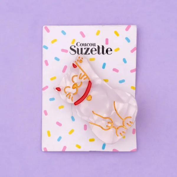 barrette_chat_portebonheu_SKUee04e7f586617a6dc5351d35c987d67c_3.webp Barrette Chat Porte-Bonheur-Coucou Suzette New