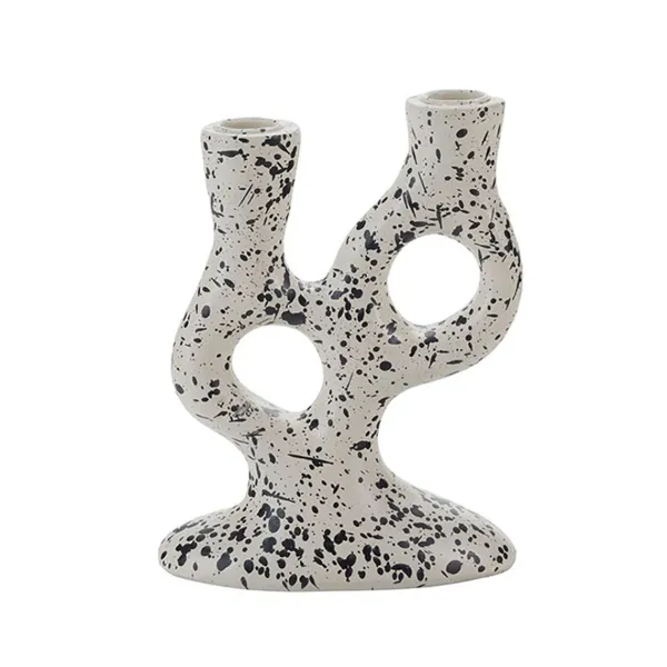 bougeoir_tachete__h__cm___SKU5dd6c41e77928243820efb61b11f0845_0.webp Bougeoir Tachete - H 20 Cm - Blanc Et Noir-Sélectionné par Fleux New
