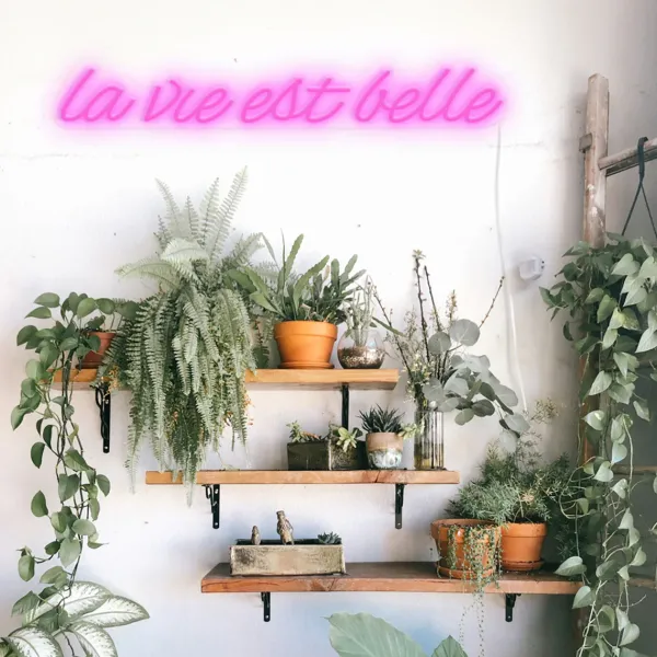 lampe_murale_neon_led_la__SKU4722b923eb297d3654013d10e97c7d17_1.webp Lampe Murale Neon Led La Vie Est Belle - Rose-Sélectionné par Fleux Best