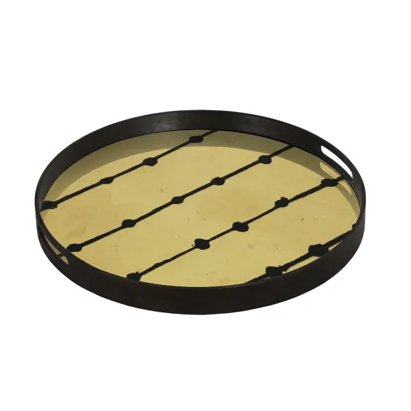 plateau_en_verre_et_feuil_SKU2ea121c56aa3840e0aa6b24739be1830_0.webp Plateau En Verre Et Feuille D'Or Brown Dots - O 48 Cm-Ethnicraft Online