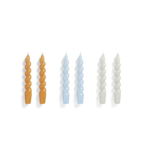 set_de__bougies_spiral__m_SKU359bd622dd81c75f9710e334316a94ed_0.webp Set De 6 Bougies Spiral - Mandarine/Bleu/Gris-Hay Sale