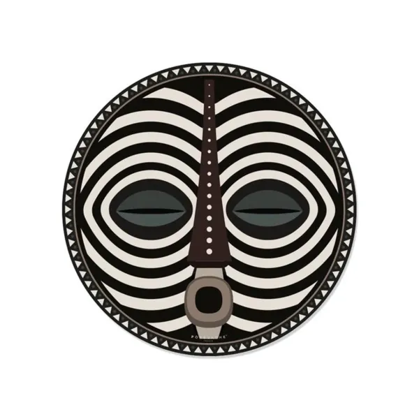 set_de_table_rond_masque__SKU77e4f6fe5ae1f9ede2d395741230fa52_0.webp Set De Table Rond Masque Africain Dourou En Vinyle - O 38 Cm-Pôdevache Discount