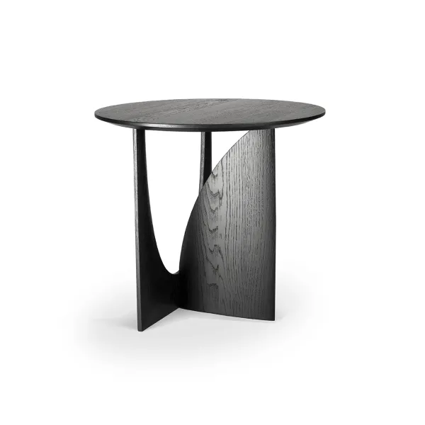 table_dappoint_geometric__SKU37c25d10adde2ea149eb5f3e8e059abe_1.webp Table D'Appoint Geometric En Chene Noir Verni - O 51 X H 50 Cm-Ethnicraft Outlet