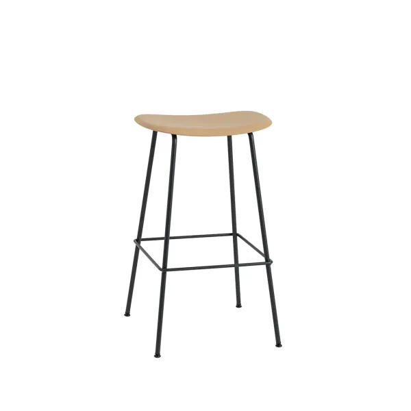 tabouret_de_bar_fiber_tab_SKU1697f6a647b66ded588c91cd82606fb0_0.webp Tabouret De Bar Fiber Tabouret Tube Noir + Assise Ocre-Muuto