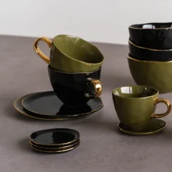 Tasse A Espresso Good Morning En Ceramique O 6,3 Cm - Vert-Sélectionné par Fleux Online
