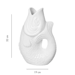 Vase Monsieur Carafon Fish Blanc-Sélectionné par Fleux Sale